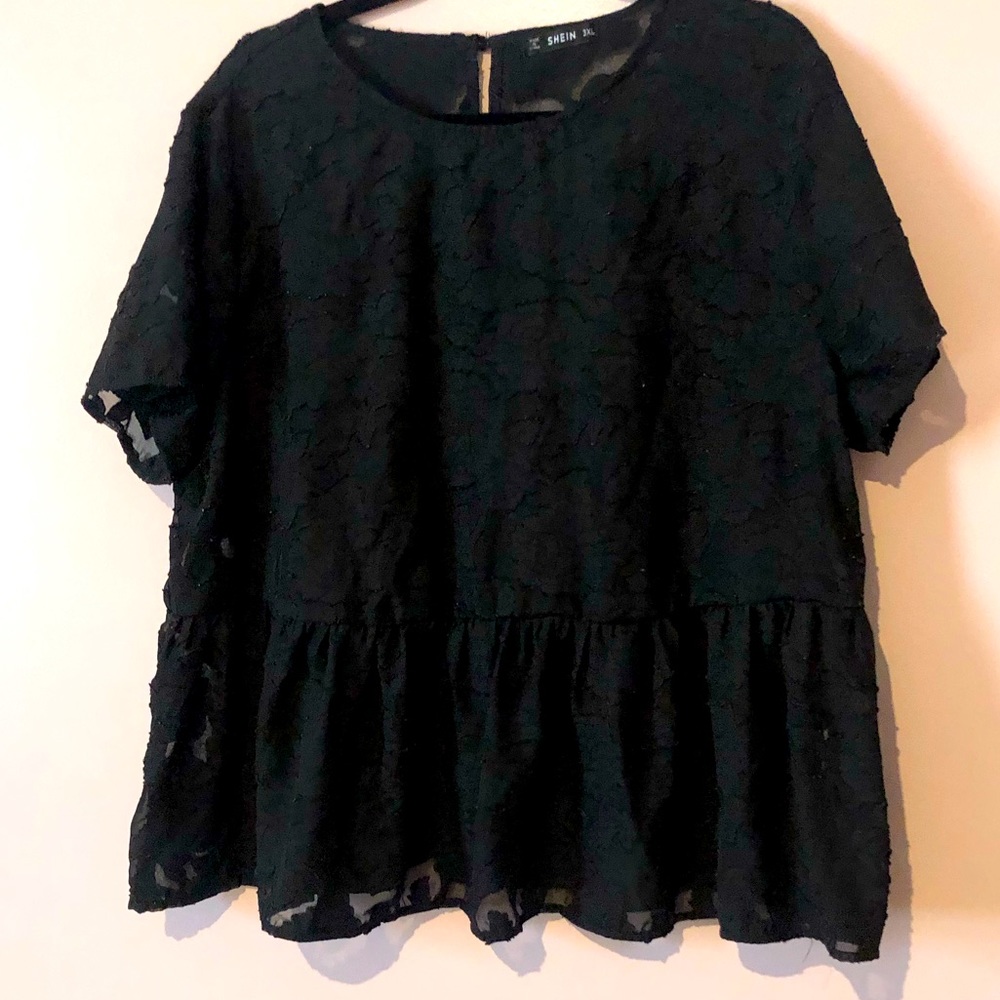 Black sheer lacy top